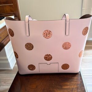 Kate Spade Dewey Street Pink Glitter Polka Dot Tote